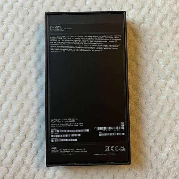 EMPTY BOX for iPhone 13 Pro, Sierra Blue, 256GB, Model A2483 - Picture 2 of 6
